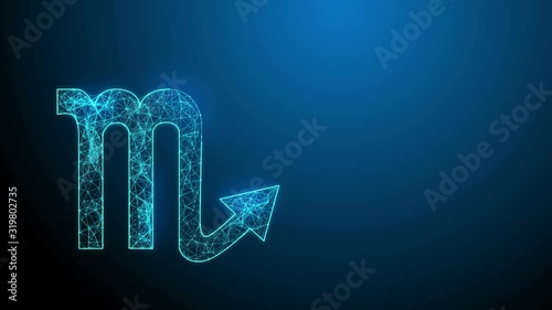 Scorpio zodiac constellation icons signs with galaxy stars background, Astrology symbol