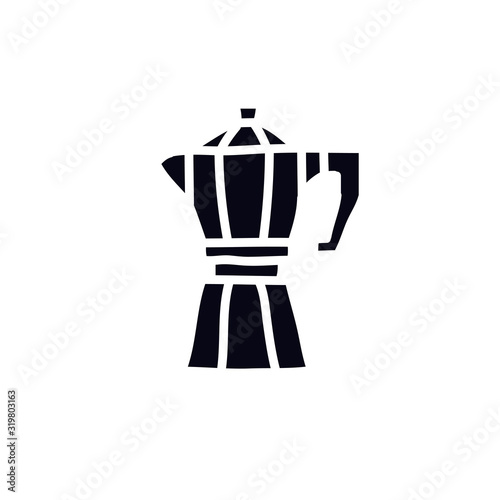 moka pot doodle icon, vector illustration