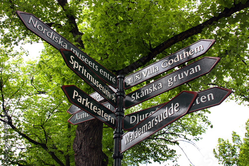 Canvas Print Informationsskyltar på Djurgården.