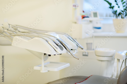 Fototapeta Naklejka Na Ścianę i Meble -  Different dental instruments and tools in a dentists office