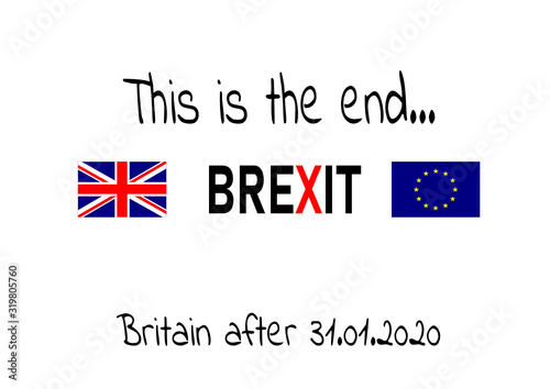 Free Download This is the end. Brexit concept. Britain after 31.01.2020. Vector design. - GFXLoad