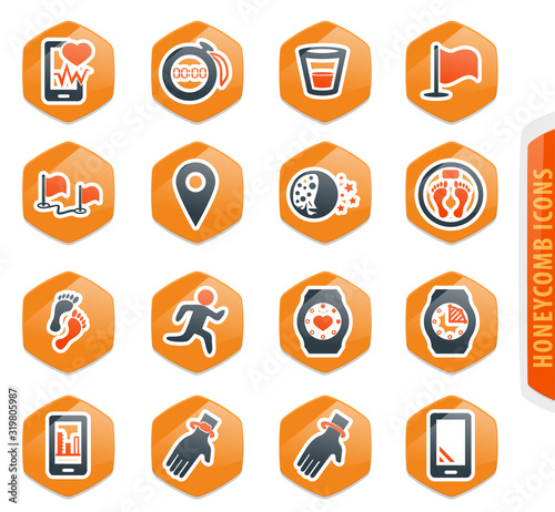 Joggin and workout modern monitoring apps icons