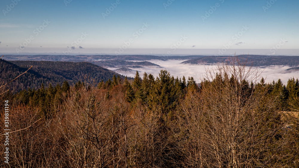 Blick über das Moseltal im Nebel Blick über das Moseltal im Nebel