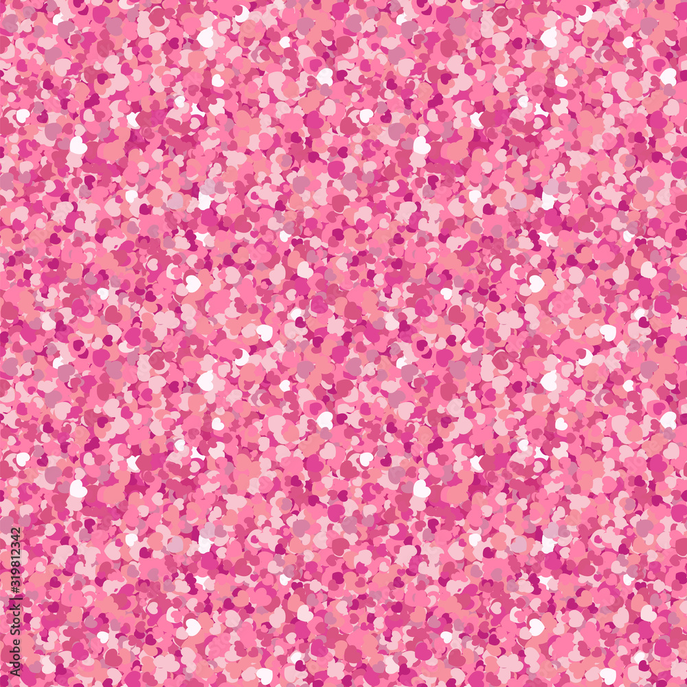 Obraz premium Glitter seamless pattern. Pink hearts. Seventh Valentine's Day. Love. Vector pattern.