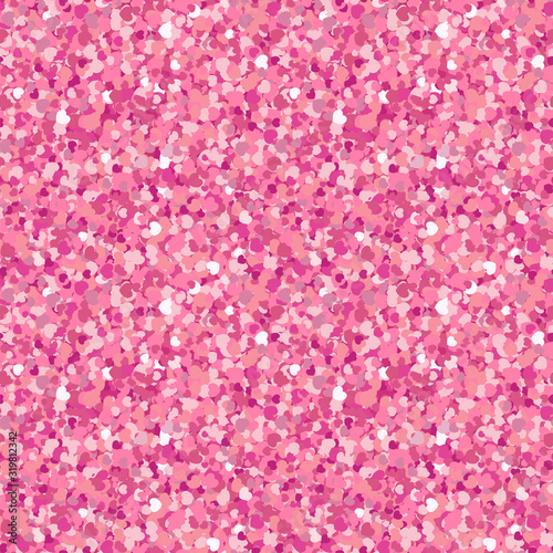 Fototapeta Naklejka Na Ścianę i Meble -  Glitter seamless pattern. Pink hearts. Seventh Valentine's Day. Love. Vector pattern.