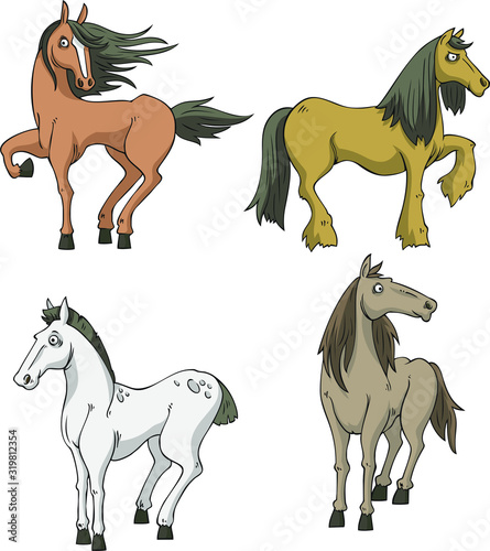 horse cartoon set