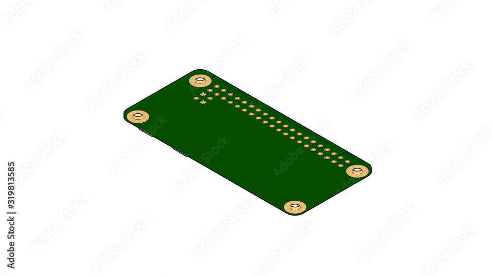 Raspberry Pi Zero Silhouette with Color Raspberry Pi Zero Silhouette with Color