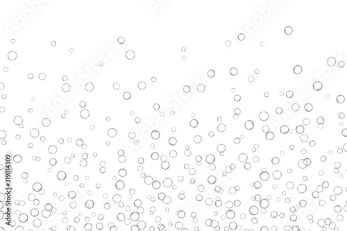 Air bubbles, oxygen, champagne crystal clear, isolated on white background modern design. Vector illustration EPS 10.