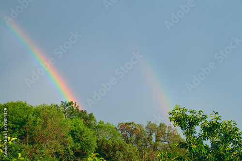 Fototapeta Naklejka Na Ścianę i Meble -  after rain double rainbow