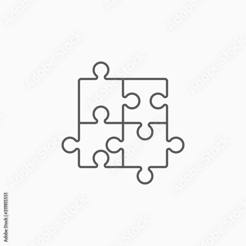 puzzle icon, jigsaw puzzle vector