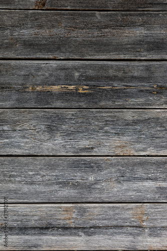 Background old gray wooden horizontal boards