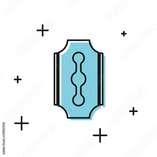 Black Blade razor icon isolated on white background. Vector Illustration