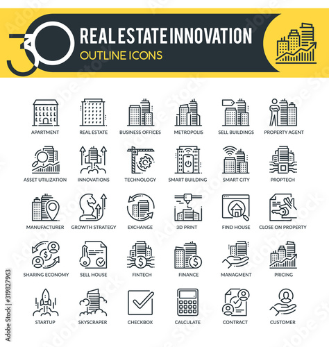 Real Estate Outline Icons