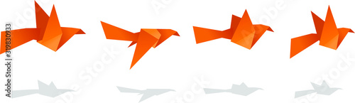 flying paper cranes