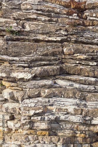 Beautiful stone background, texture of mountain cliff. Dinar Alps, Montenegro