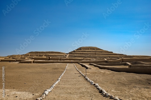 Cahuachi Pyramids in Nazca desert in Ica region in Peru