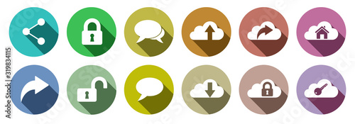 Set of standard internet symbols colorful