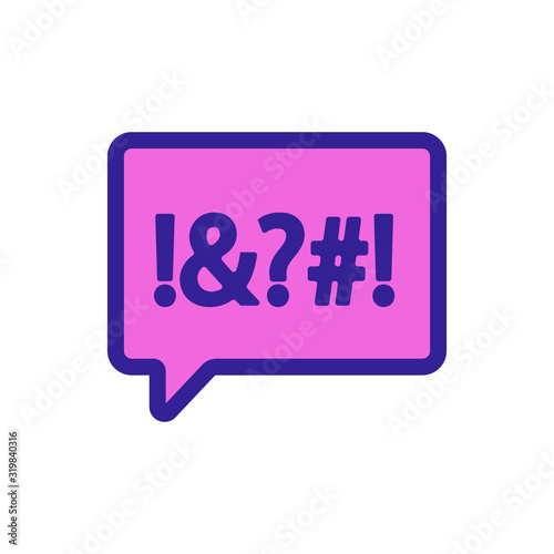 bad words icon vector. A thin line sign. Isolated contour symbol illustration
