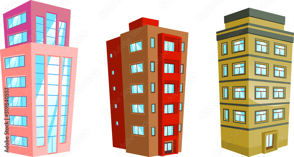 residential buildings set