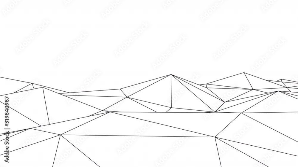 Abstract background design with polygonal surface, seamless looped 4k animation