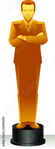 businessman gold statue
