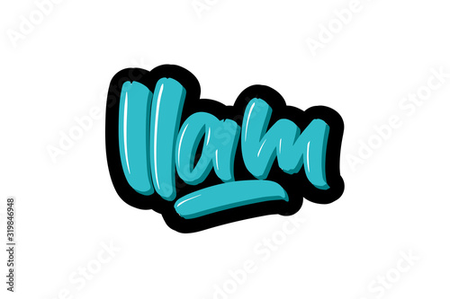 LLam City logo text. Vector illustration of hand drawn lettering on white background photo