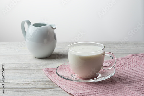 Wallpaper Mural Pouring homemade kefir, yogurt with probiotics. Probiotic cold sour-milk drink. Fashionable food and drinks. Torontodigital.ca