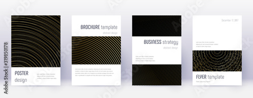 Minimalistic brochure design template set. Gold ab