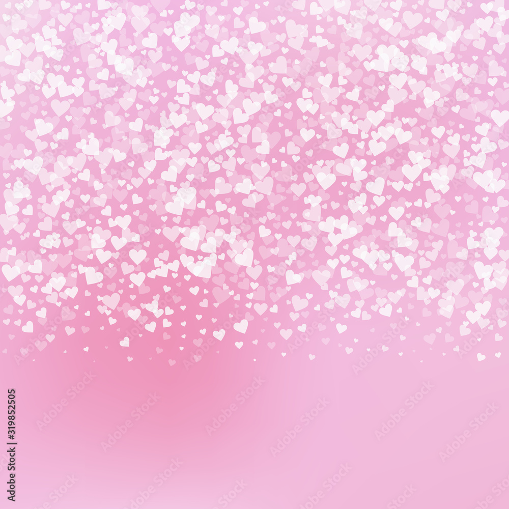 White heart love confettis. Valentine's day gradie White heart love confettis. Valentine's day gradie