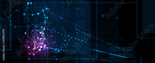 Artificial intelligence. Technology web background. Virtual concept