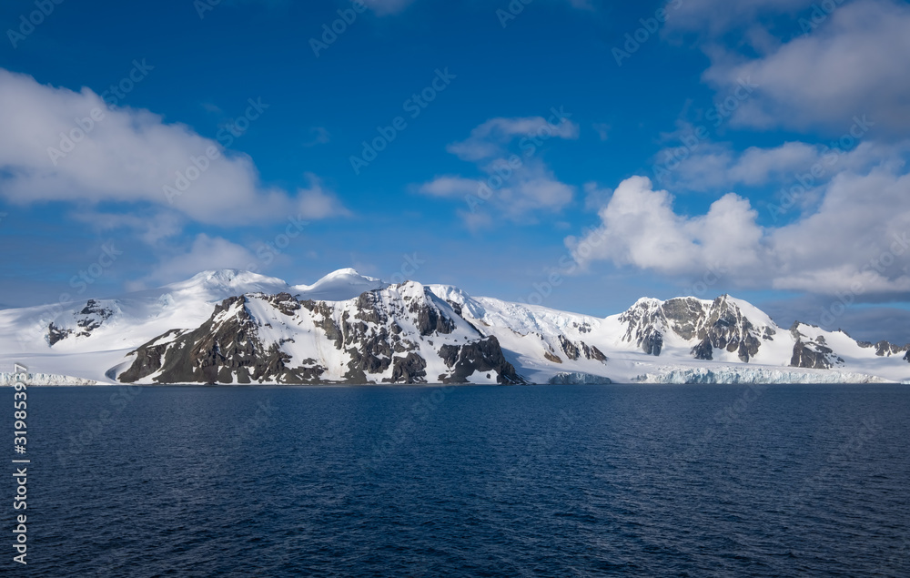 Stunning coastal landscapes along the Tabarin peninsula in the Antarctic continent