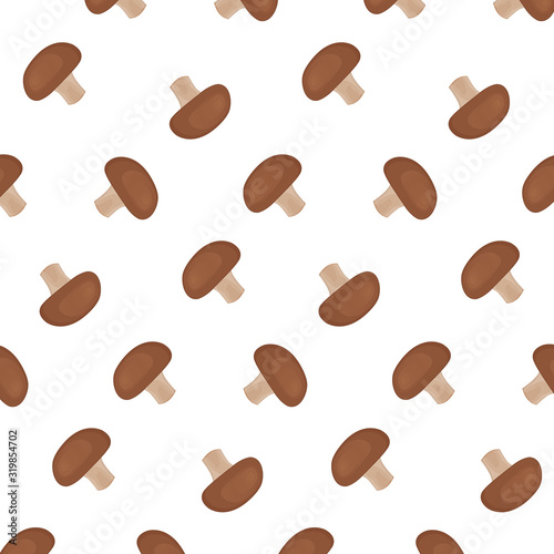 Mushroom pattern design on a white background for textile, print, fabric, surface design