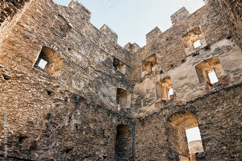 Walls of Tourbillon castle in Sion, Canton Valais, Switzerland. photo