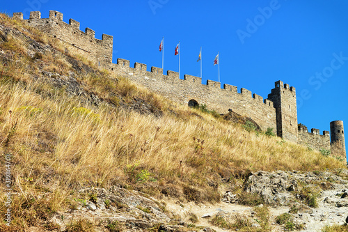 Tourbillon castle on the hill in Sion, capital of Canton Valais, Switzerland. photo