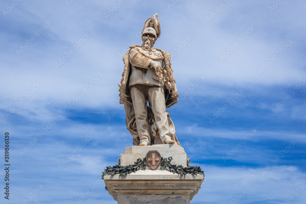 Victor Emmanuel II monument in Trapani, capital of Trapani Province on Sicily Island in Italy