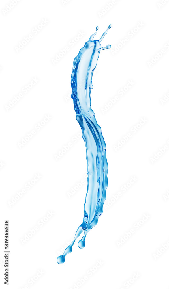 Clean Blue Water Splash Shaped in Form of Letter I Clean Blue Water Splash Shaped in Form of Letter I