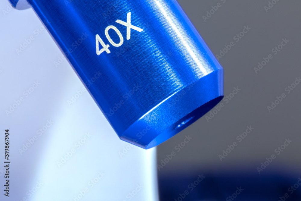 40x objective lens in light microscope