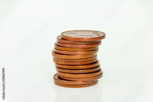 Pile of two pence coins
