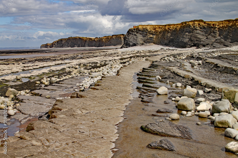 Kilve Beach Near East Quantoxhead In Somerset England Strata Of Rock Kilve Beach Near East Quantoxhead In Somerset England Strata Of Rock