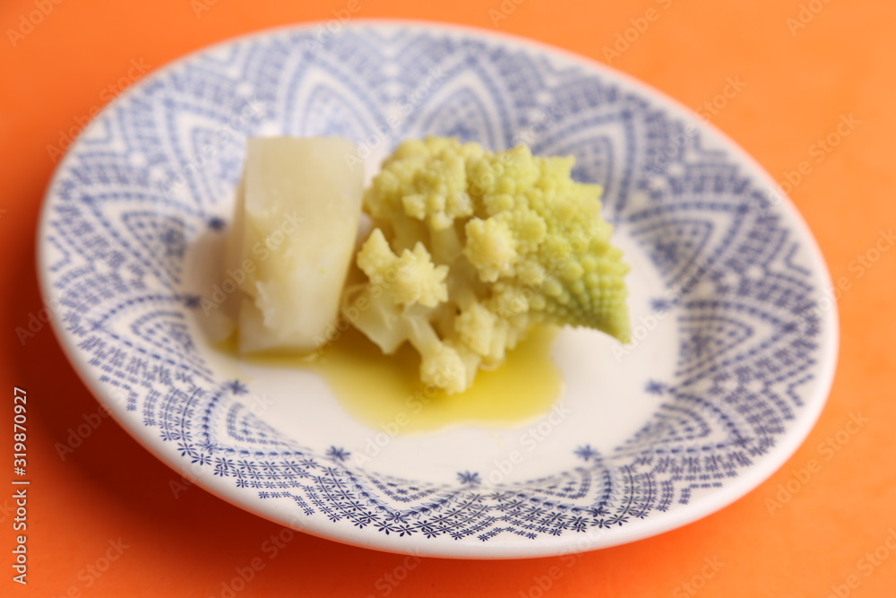 romanesco vegetable dish in color background romanesco vegetable dish in color background