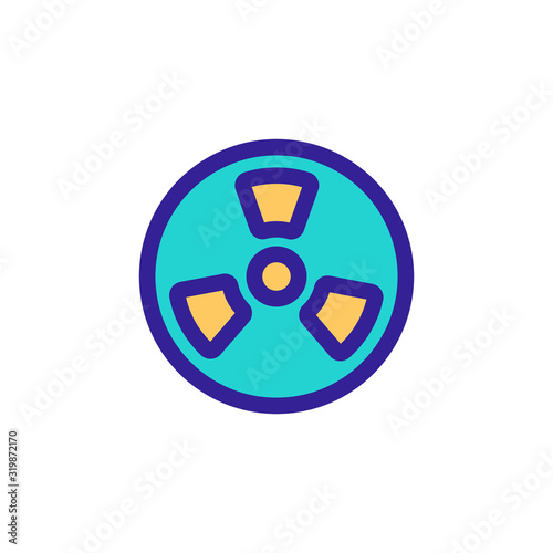 Radiation icon vector. A thin line sign. Isolated contour symbol illustration