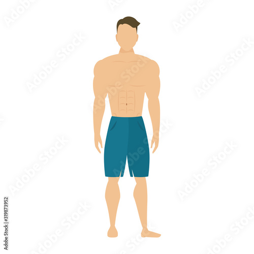 young man athlete without shirt