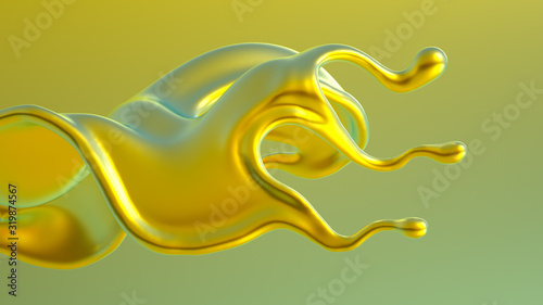 Splash fluid. 3d illustration, 3d rendering.