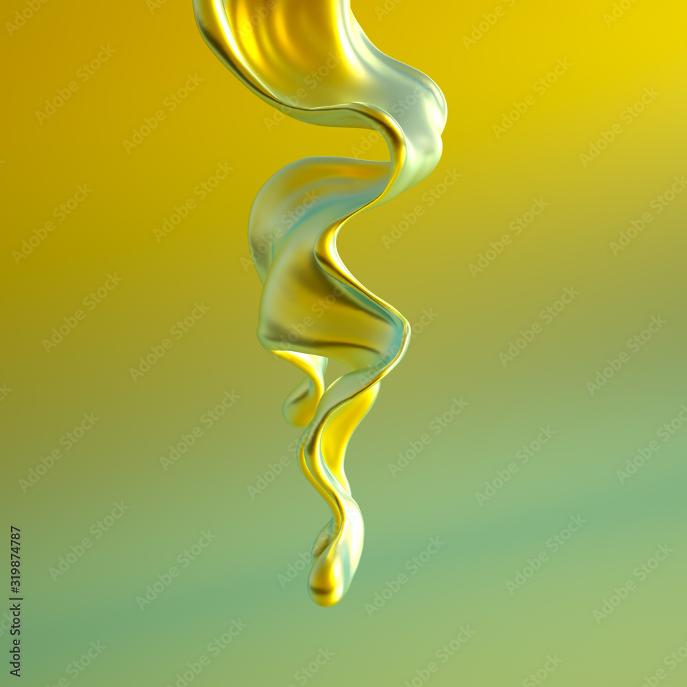 Splash fluid. 3d illustration, 3d rendering.