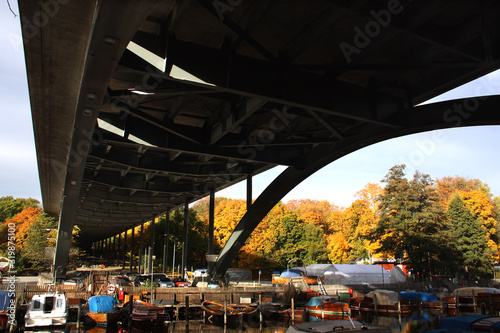 Canvas Print Under västerbron i Stockholm.