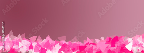 Beautiful romence concept banner with space for text. Abstract pink background photo
