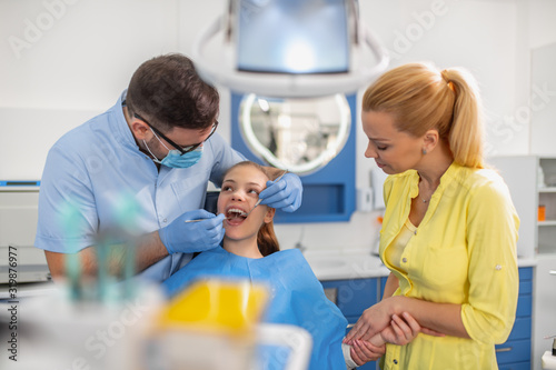 Teeth checkup at dentist's office