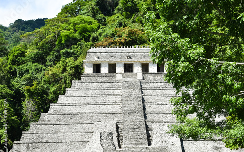 Mayan pyramid on the grounds in Palenque