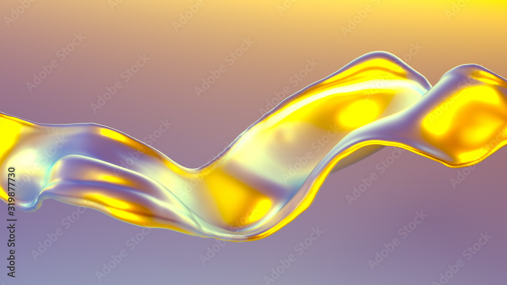 Splash fluid. 3d illustration, 3d rendering.