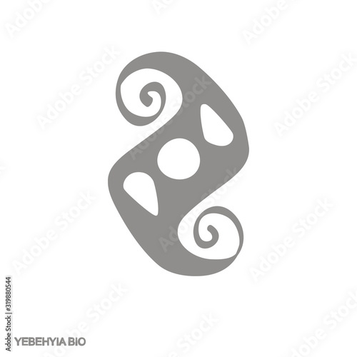 Vector monochrome icon with Adinkra symbol Yebehyia Bio photo